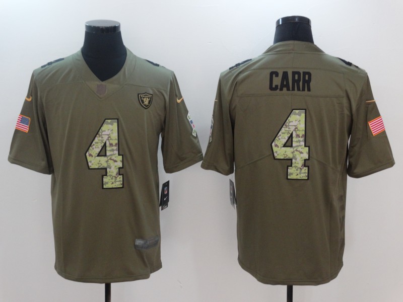 Men Oakland Raiders #4 Carr Camo Nike Olive Salute To Service Limited NFL Jerseys->houston texans->NFL Jersey